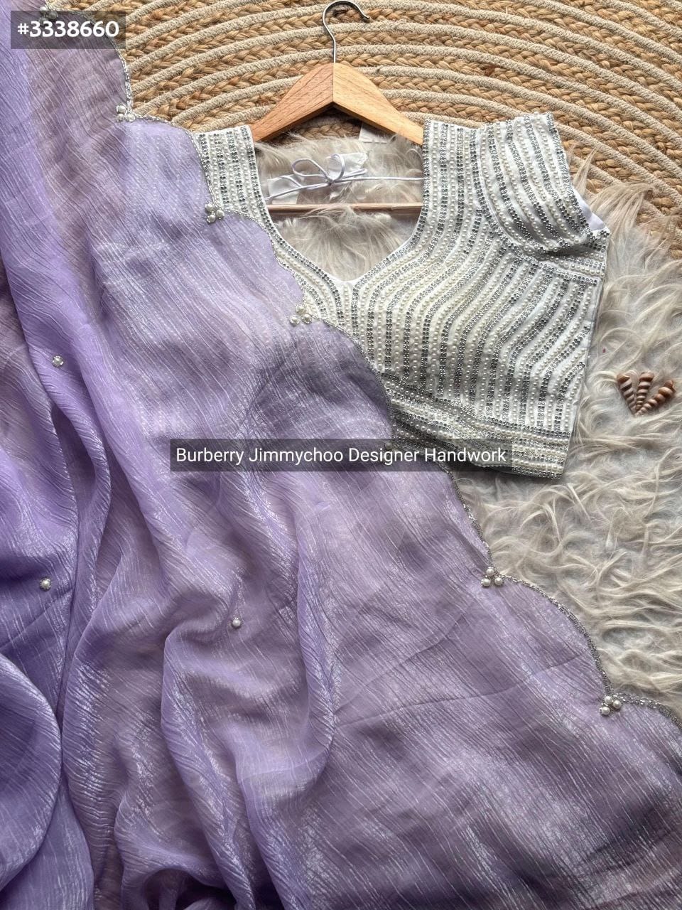 Designer crushed crunchy Georgette - Eshana Collections
