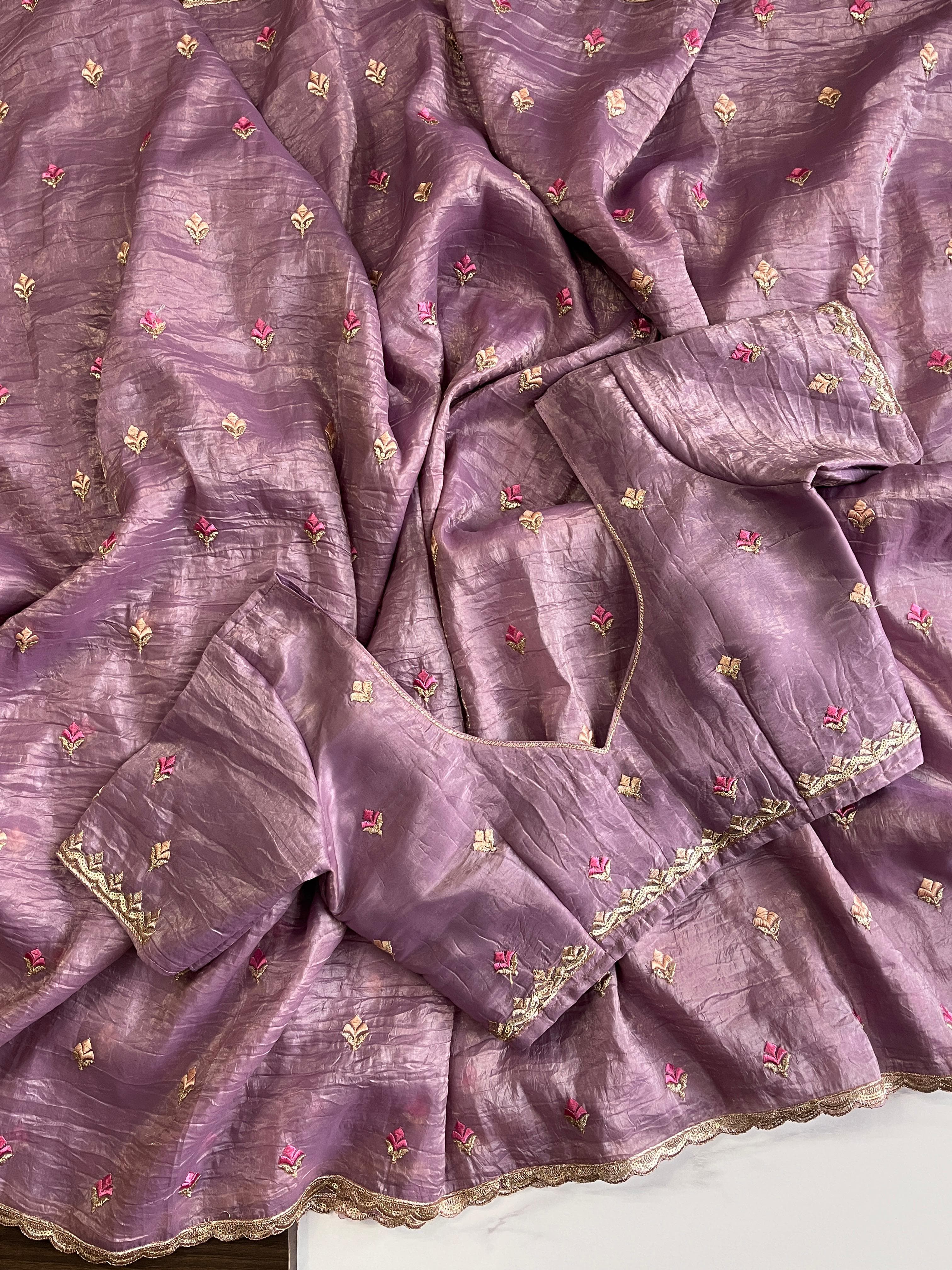 Chiffon crushed sarees - Eshana Collections