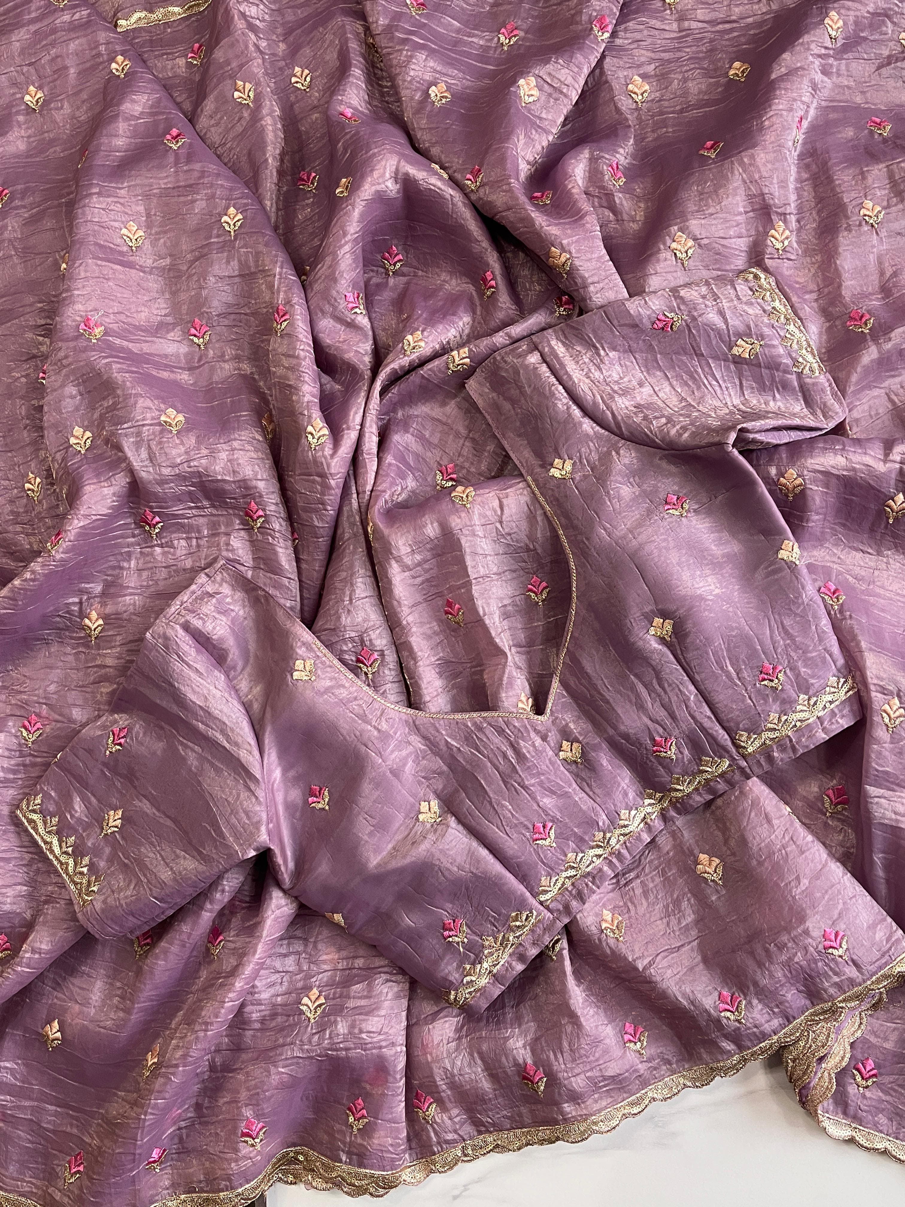Chiffon crushed sarees - Eshana Collections