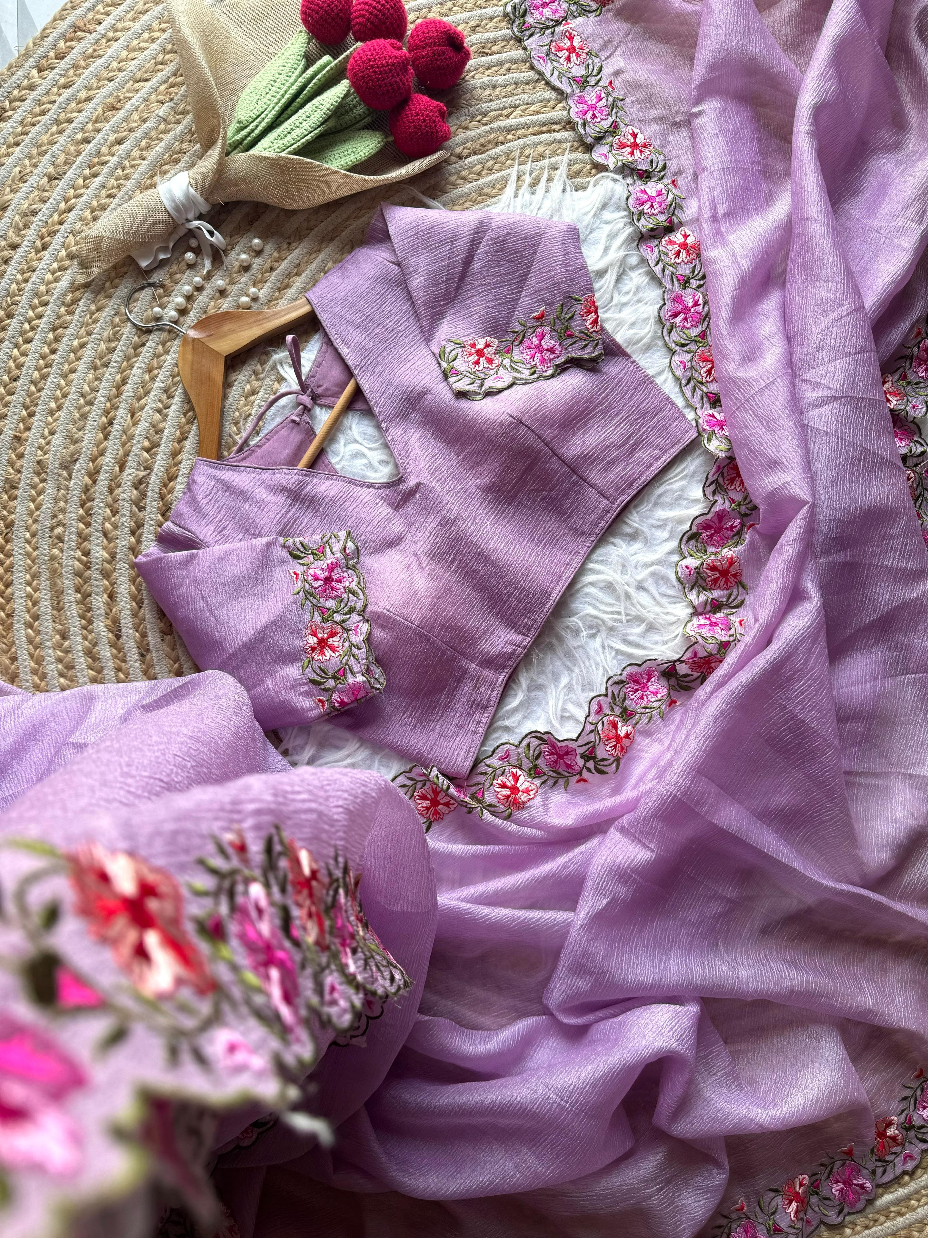 Crushed tissue sarees collection - Eshana Collections