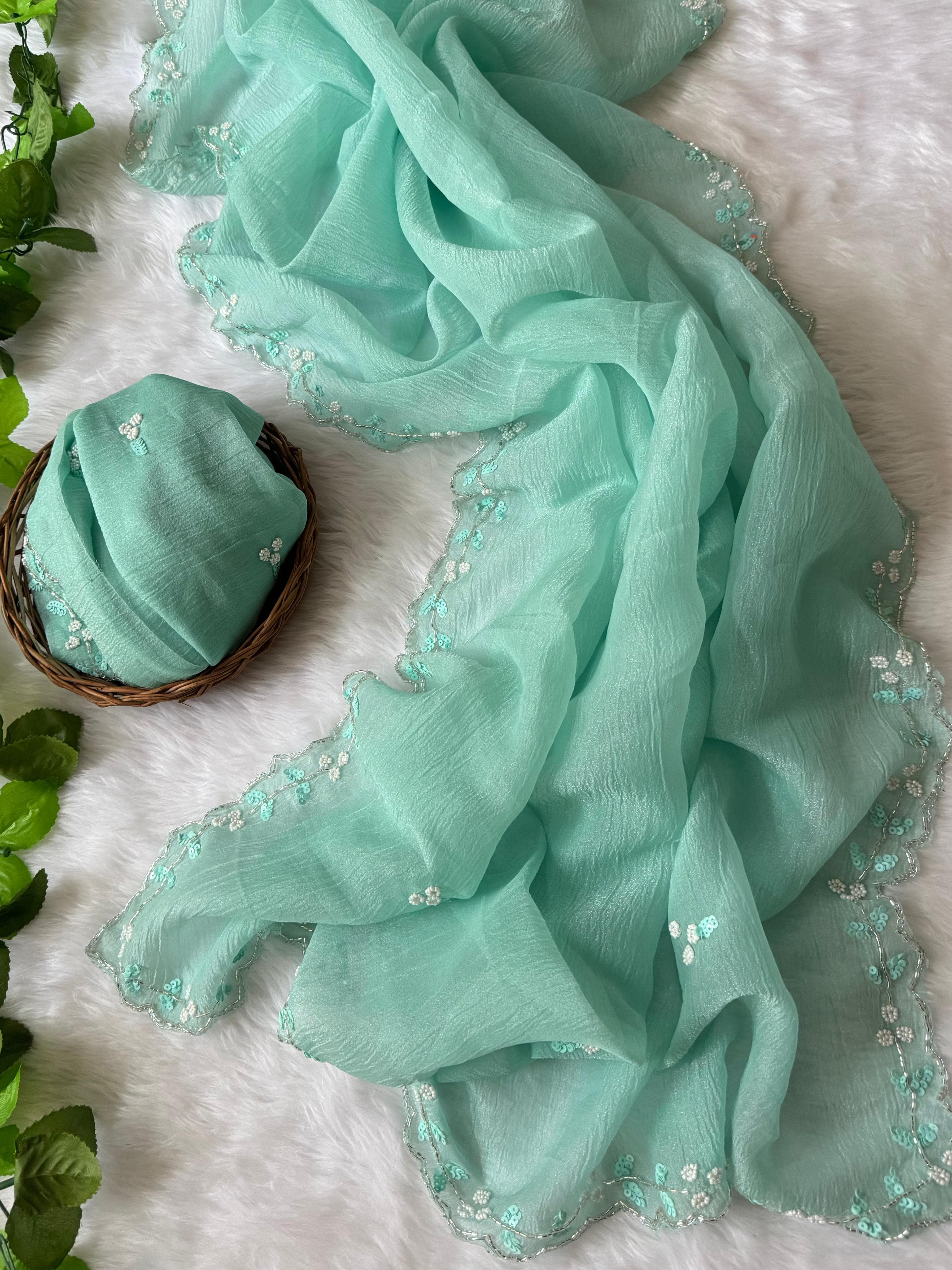 Crushed Georgette sarees - Eshana Collections