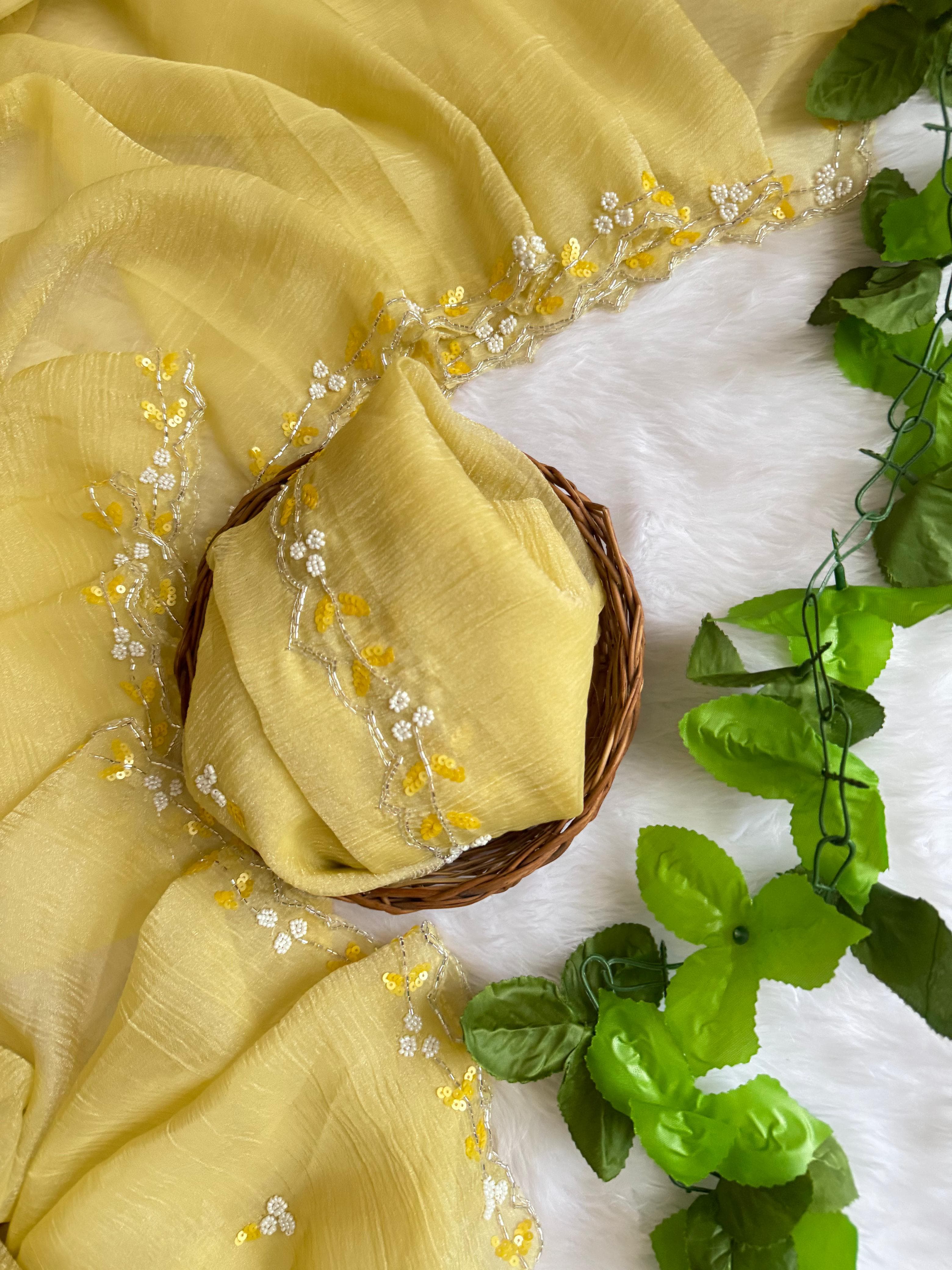 Crushed Georgette sarees - Eshana Collections