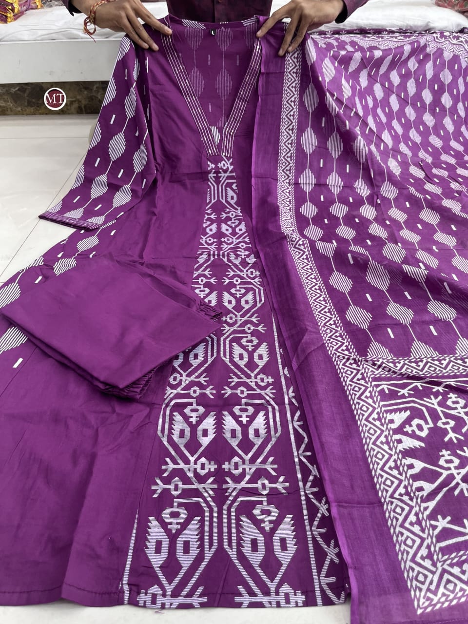 Purple anarkali suit set - Eshana Collections