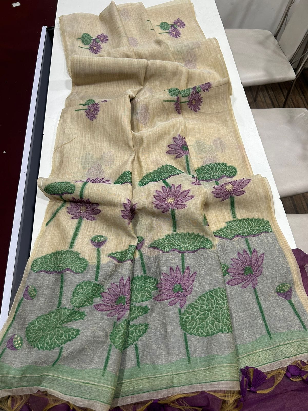 Cotton jamdani silk saree - Eshana Collections