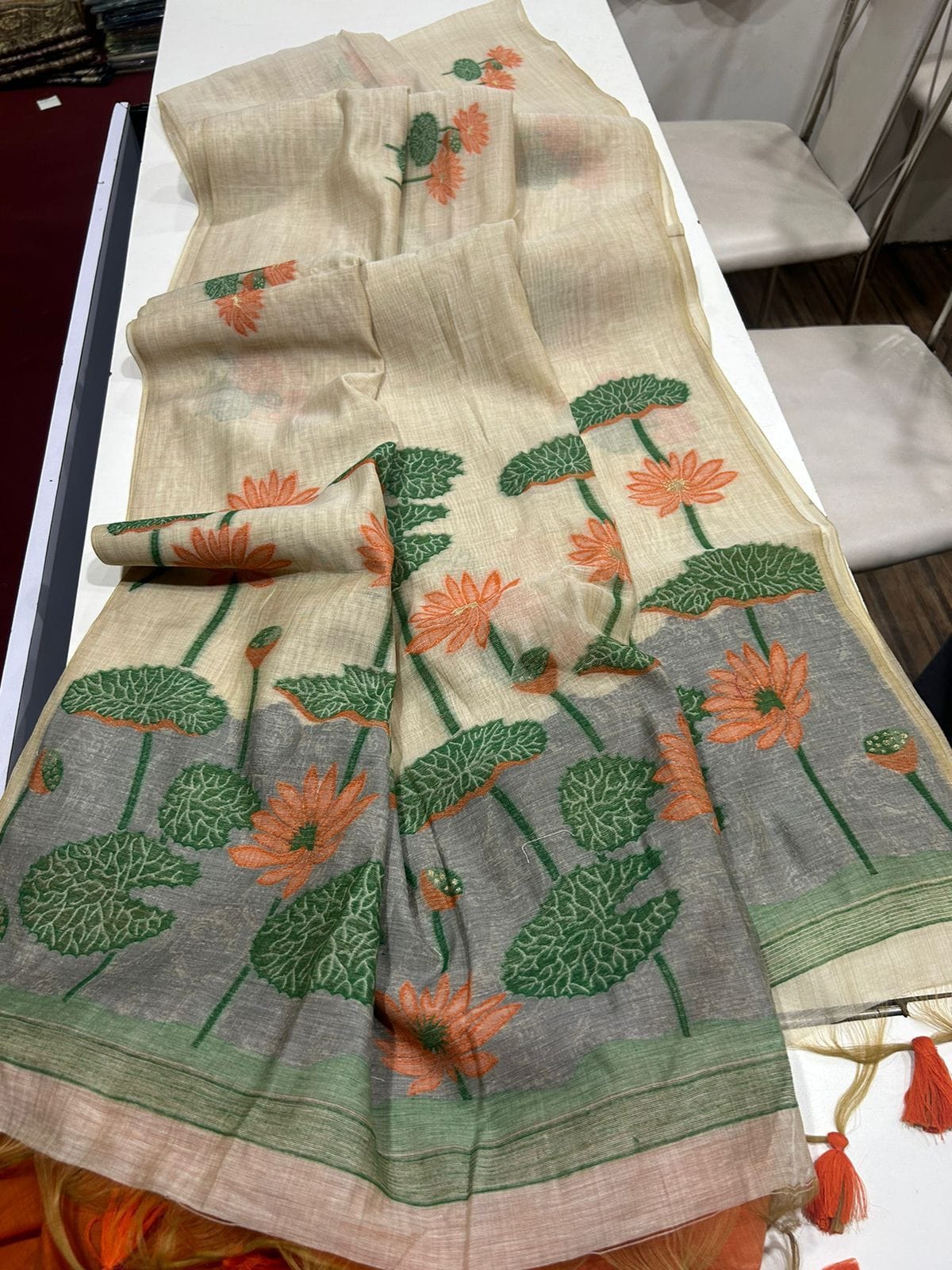 Cotton jamdani silk saree - Eshana Collections
