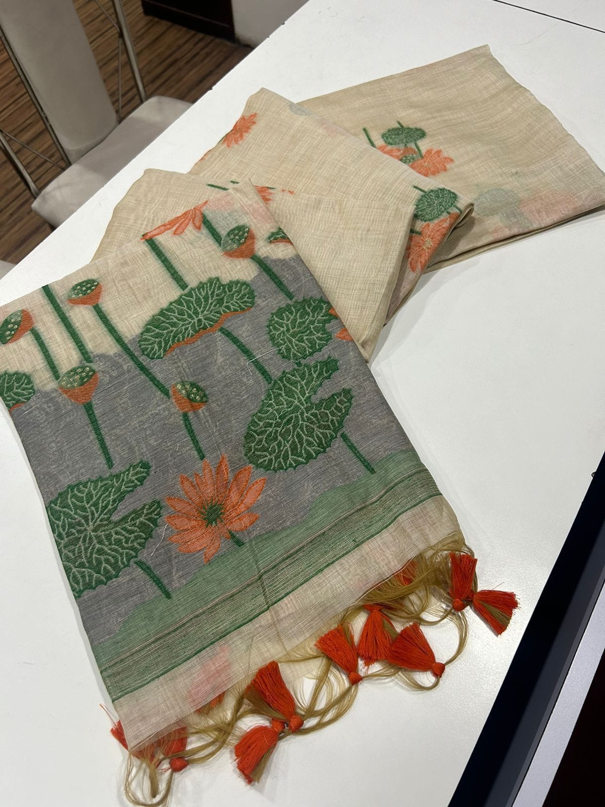 Cotton jamdani silk saree - Eshana Collections