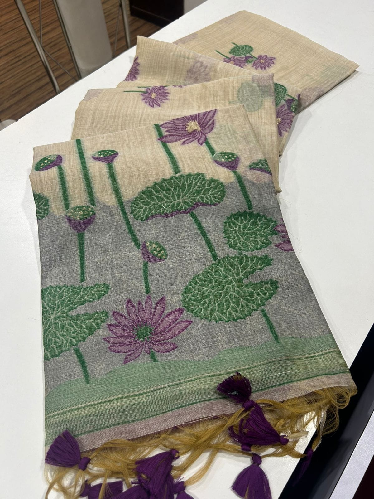 Cotton jamdani silk saree - Eshana Collections