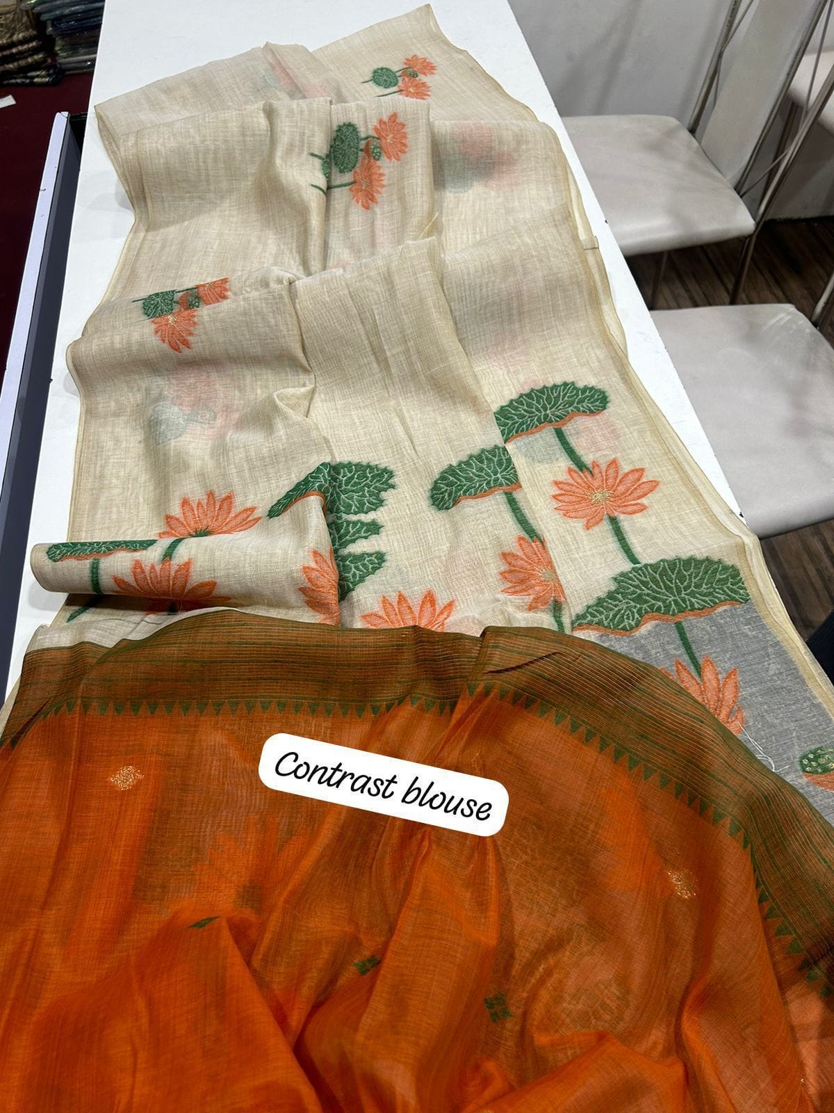 Cotton jamdani silk saree - Eshana Collections