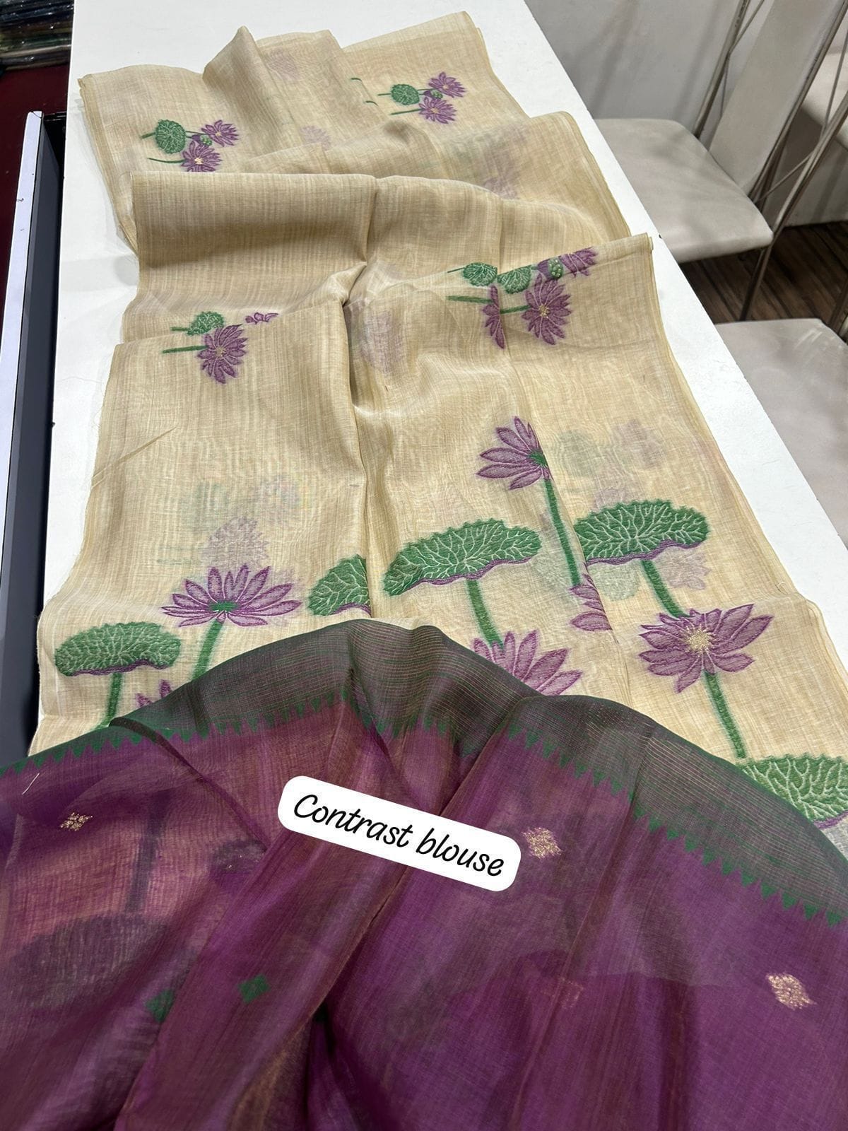 Cotton jamdani silk saree - Eshana Collections