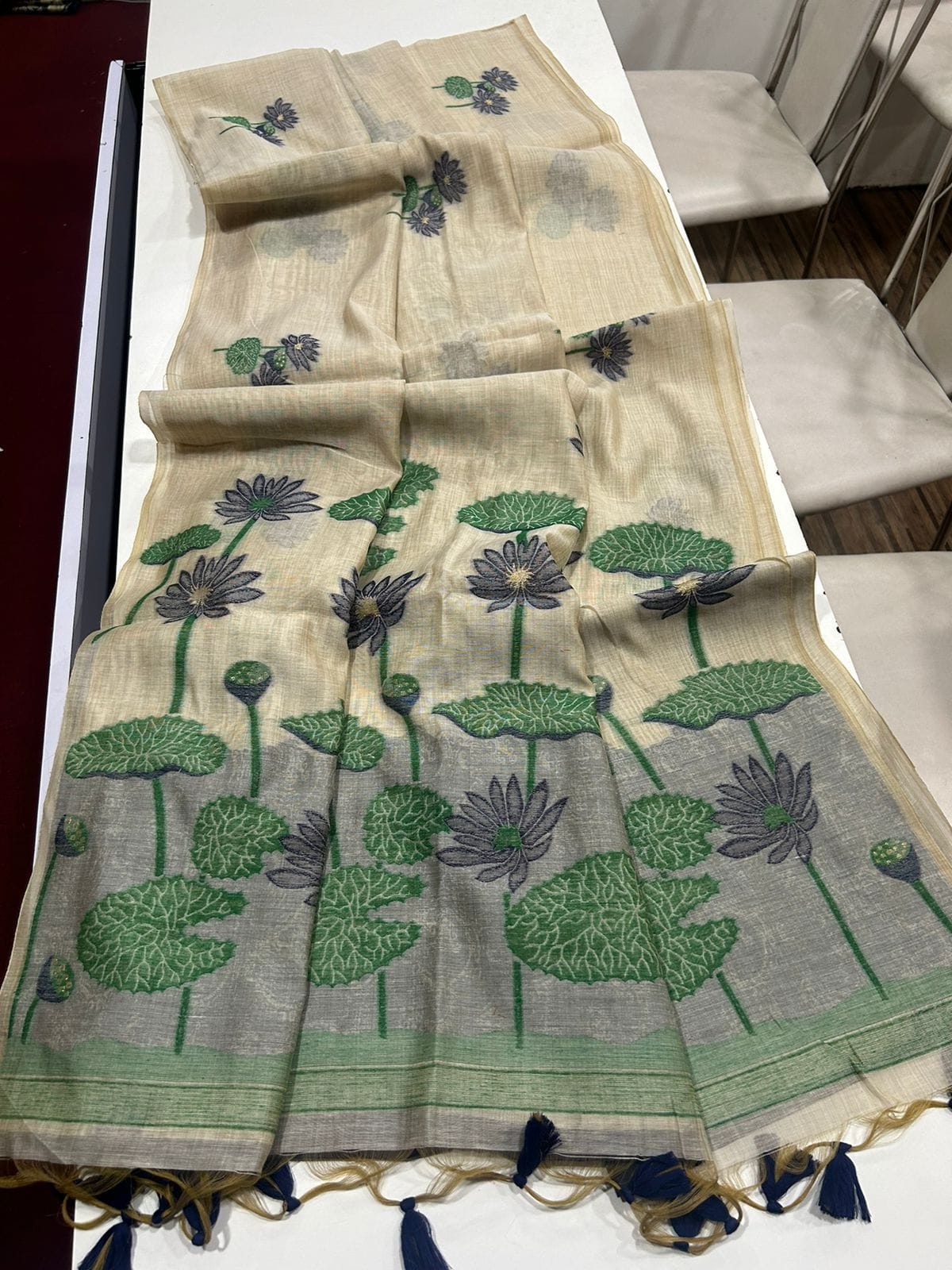 Cotton jamdani silk saree - Eshana Collections