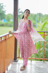 Readymade salwar in baby pink colour - Eshana Collections