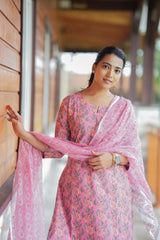 Readymade salwar in baby pink colour - Eshana Collections
