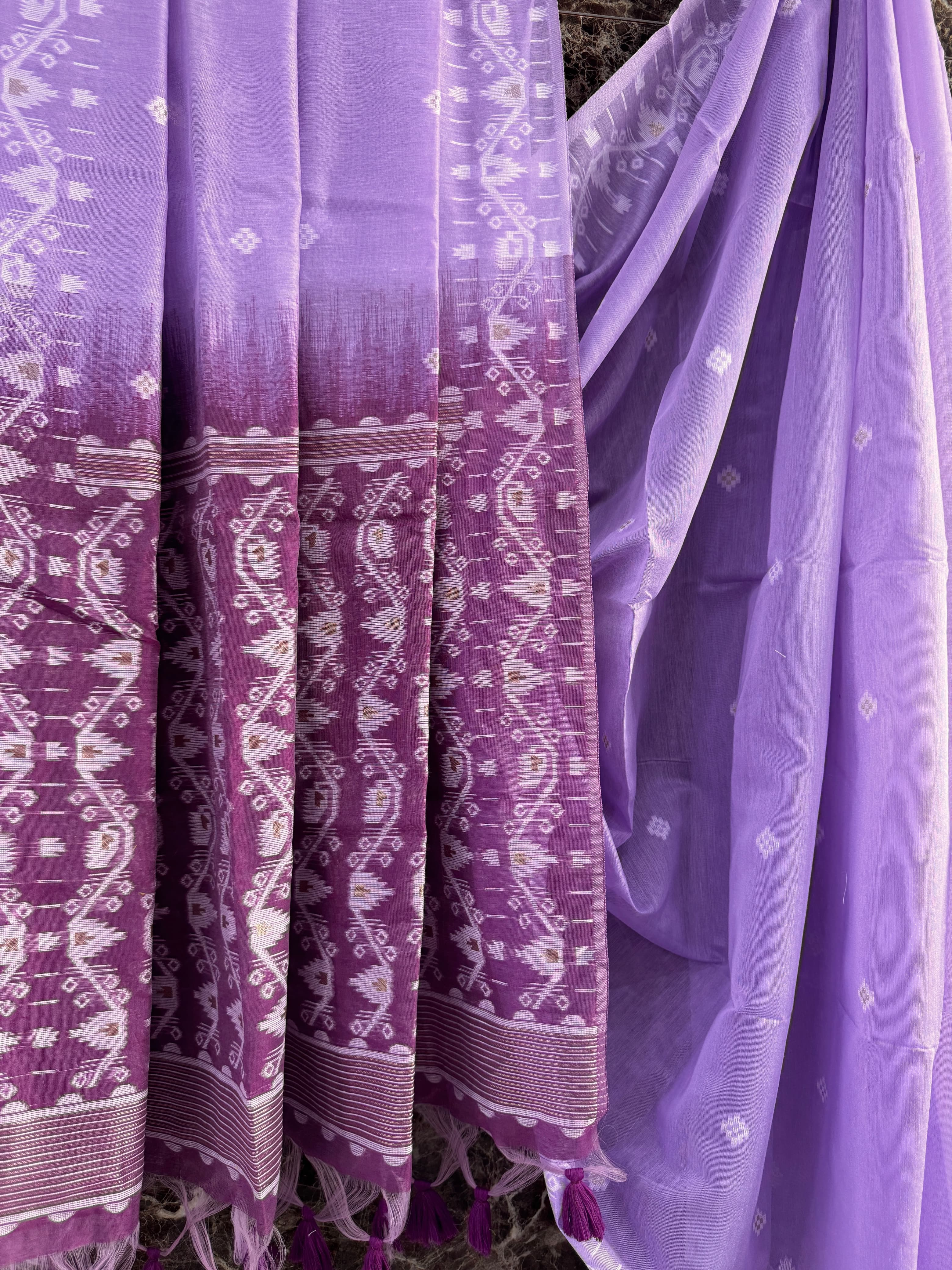 Cotton sarees in jamdani weaving - Eshana Collections
