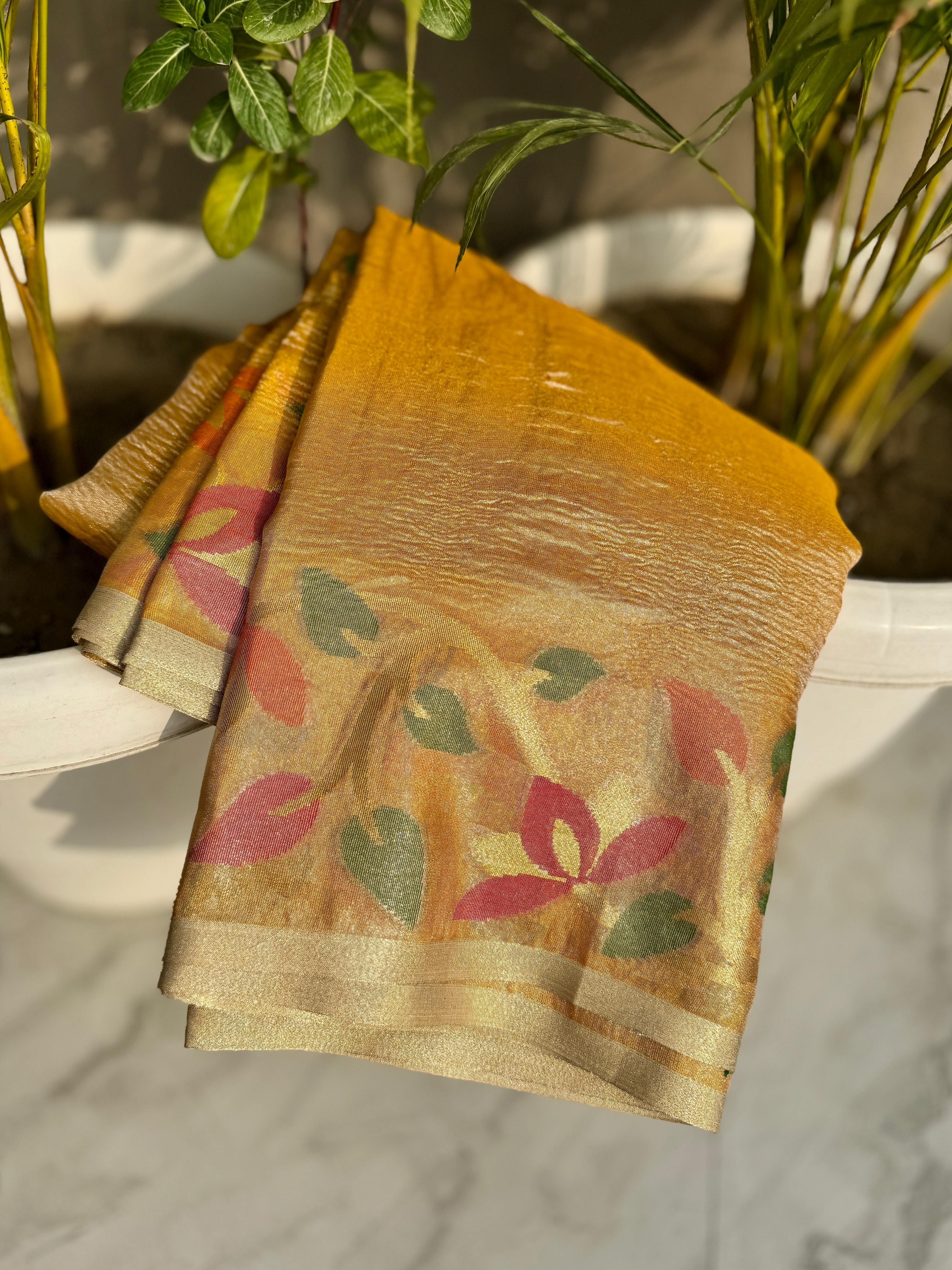 Tissue crushed sarees - Eshana Collections