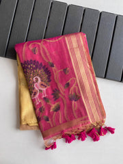Soft pure linen sarees - Eshana Collections