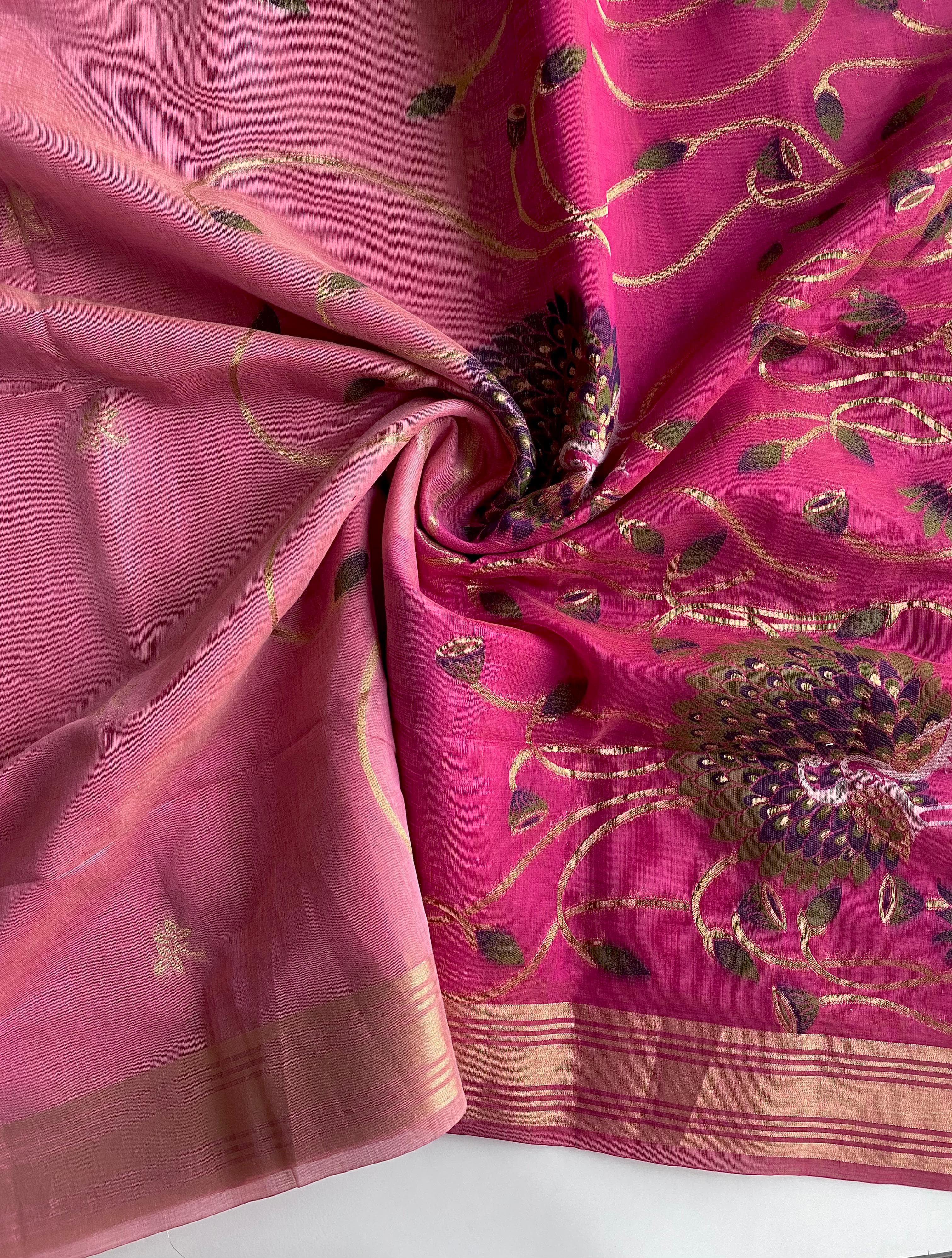 Soft pure linen sarees - Eshana Collections