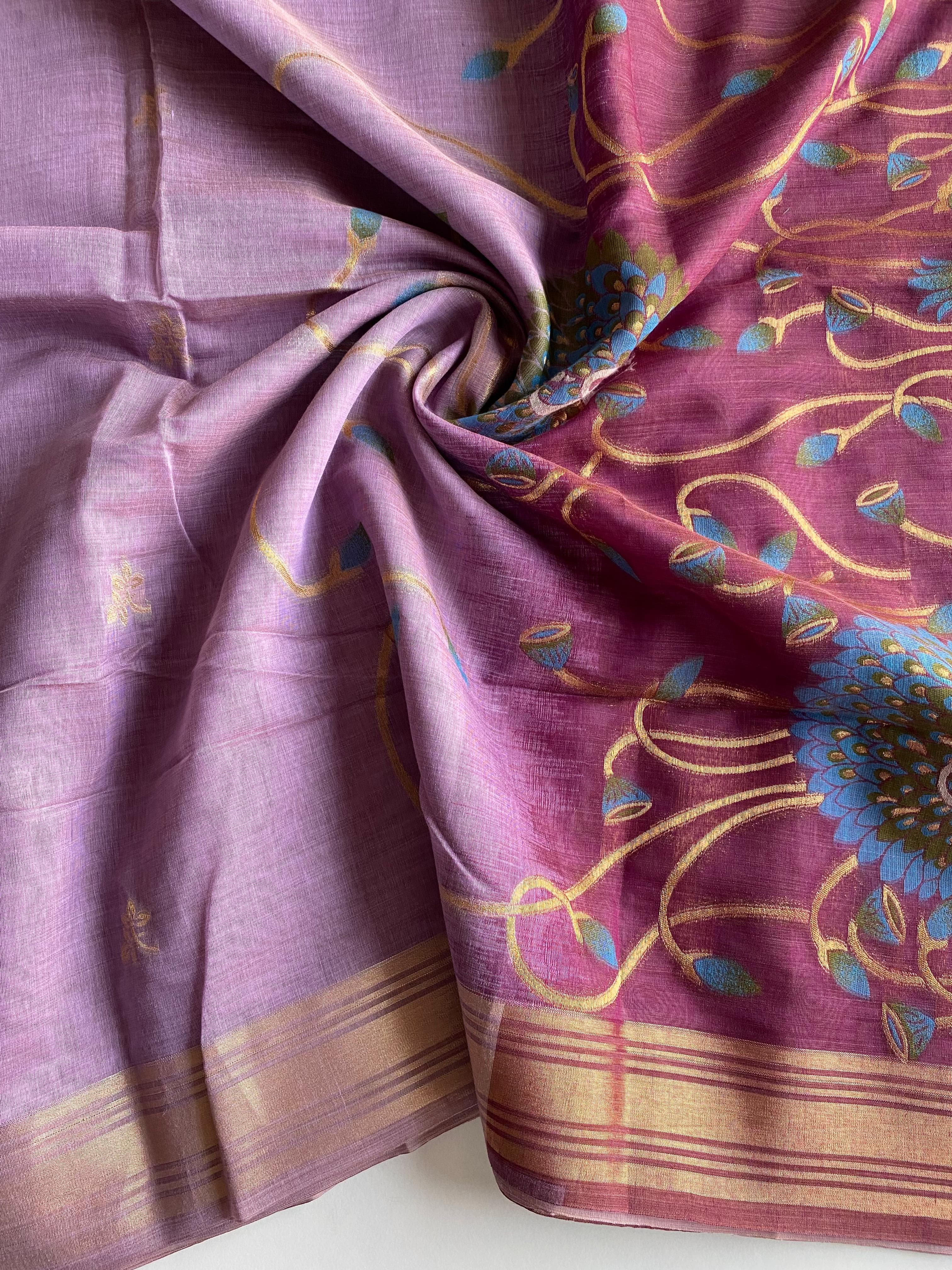 Soft pure linen sarees - Eshana Collections