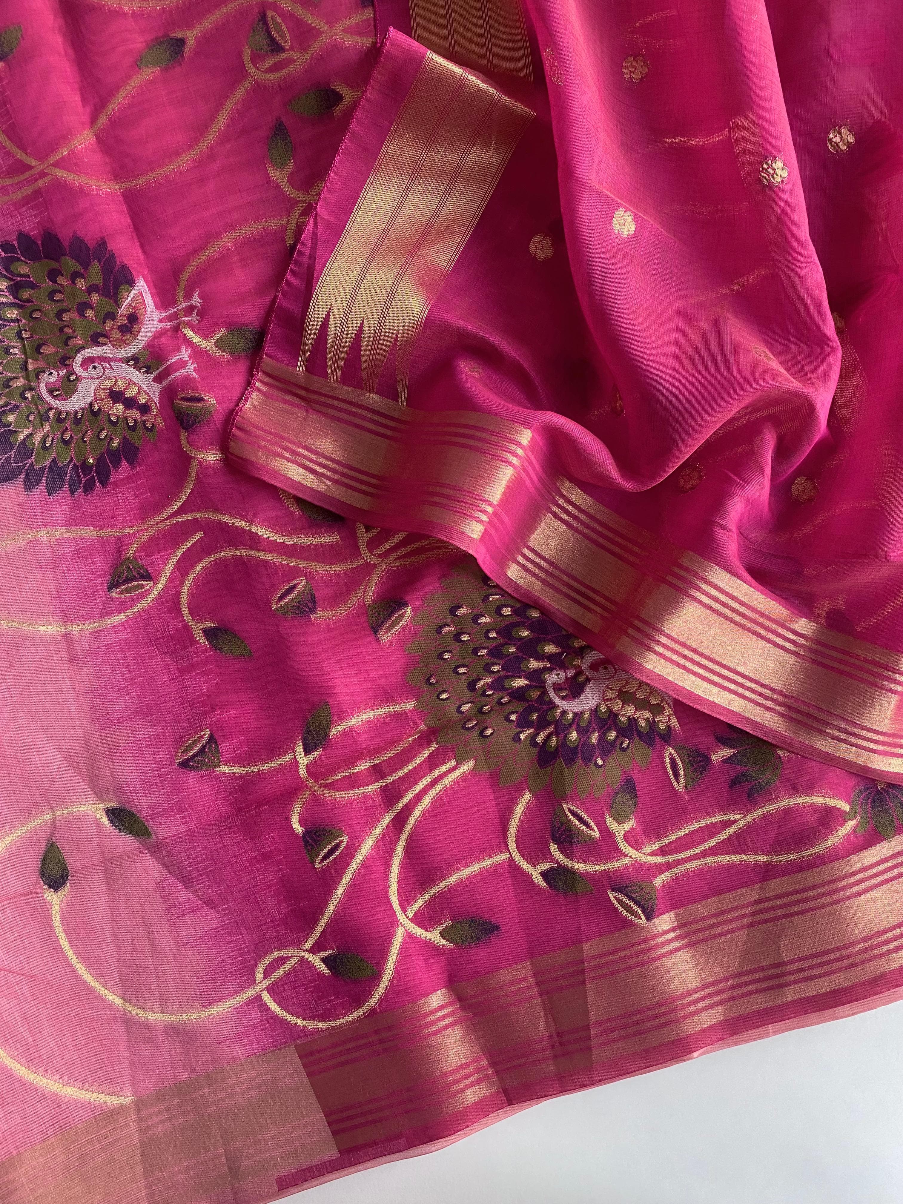Soft pure linen sarees - Eshana Collections