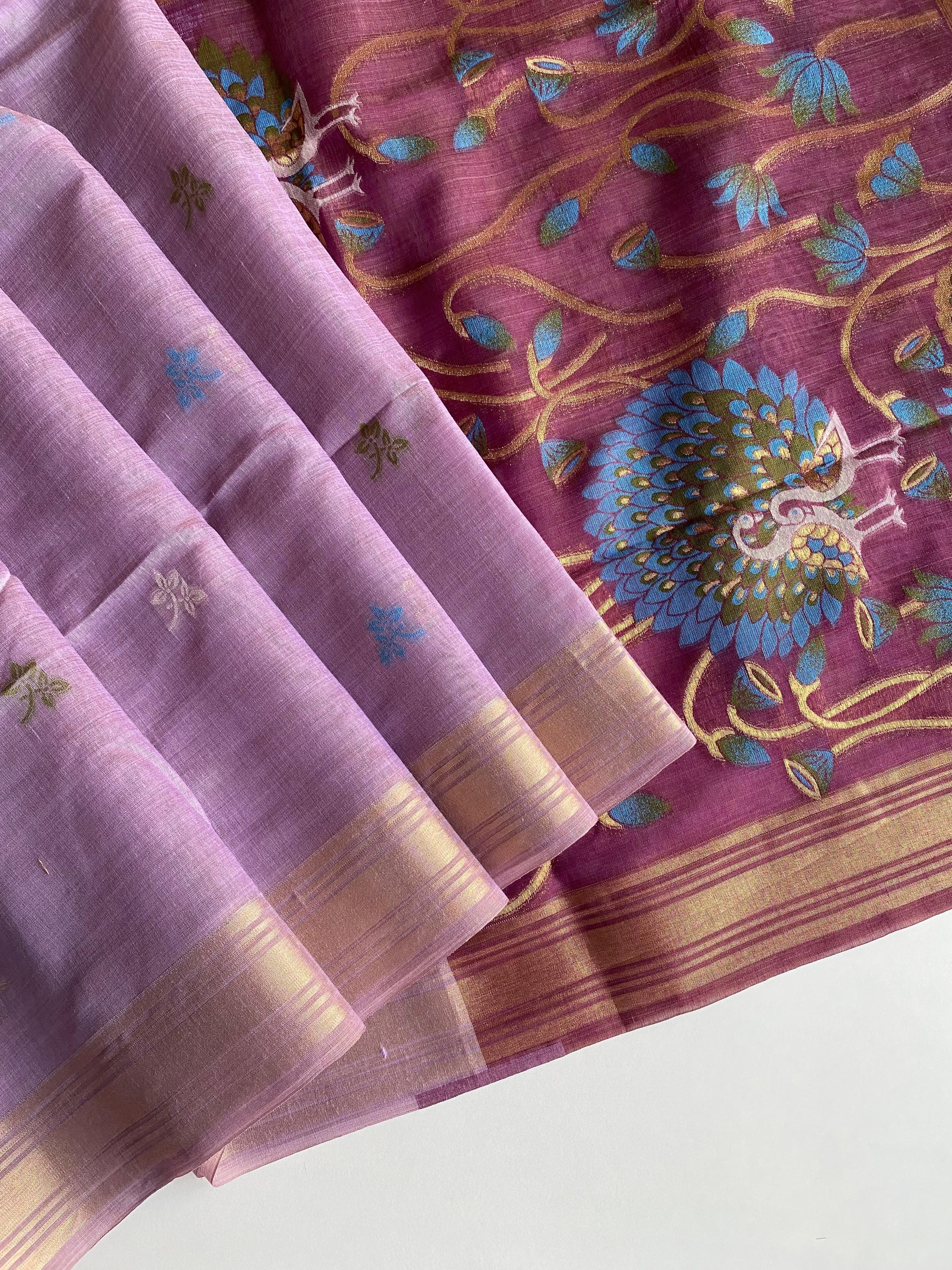 Soft pure linen sarees - Eshana Collections