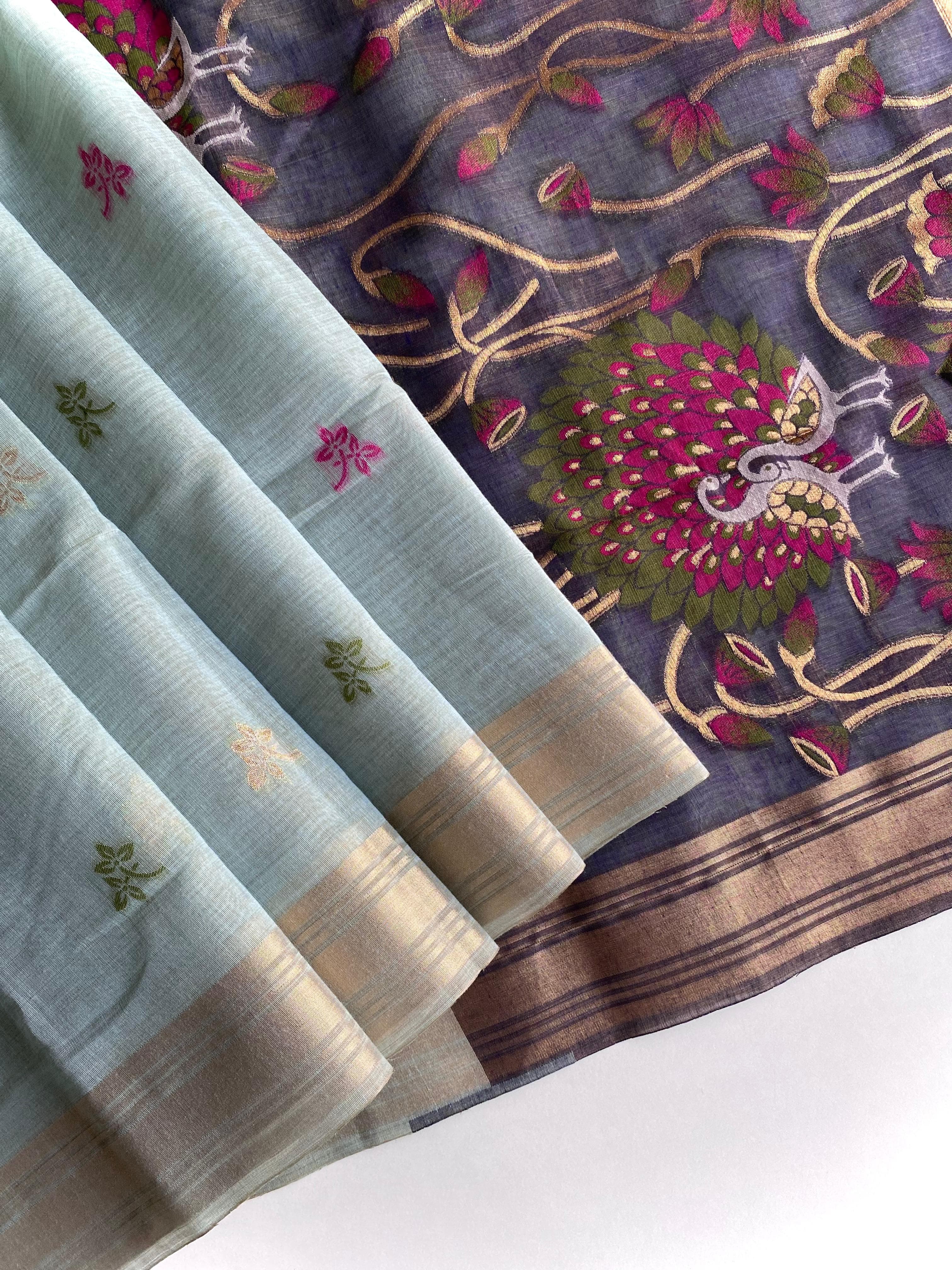 Soft pure linen sarees - Eshana Collections