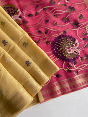 Soft pure linen sarees - Eshana Collections