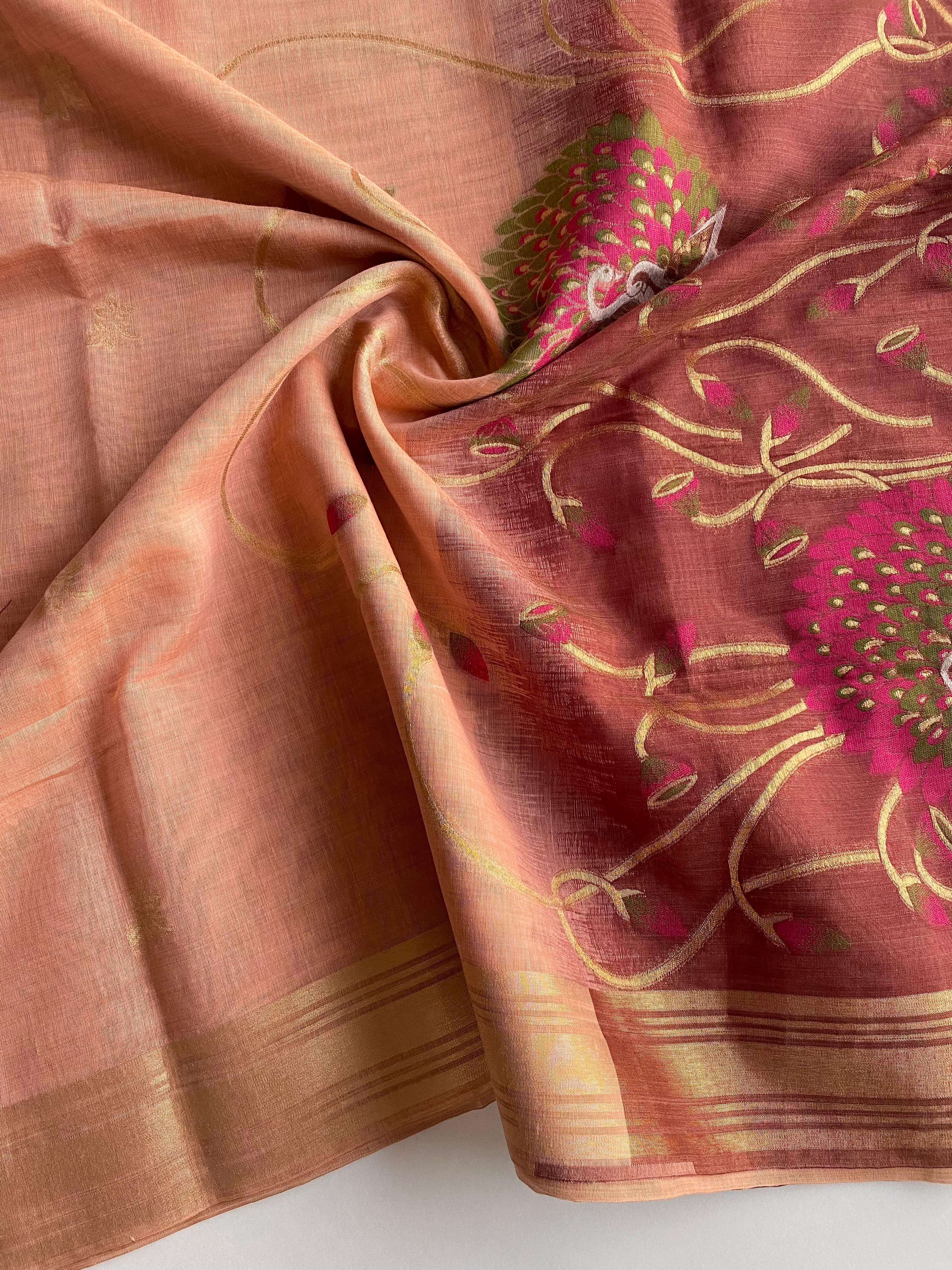 Soft pure linen sarees - Eshana Collections