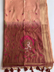 Soft pure linen sarees - Eshana Collections