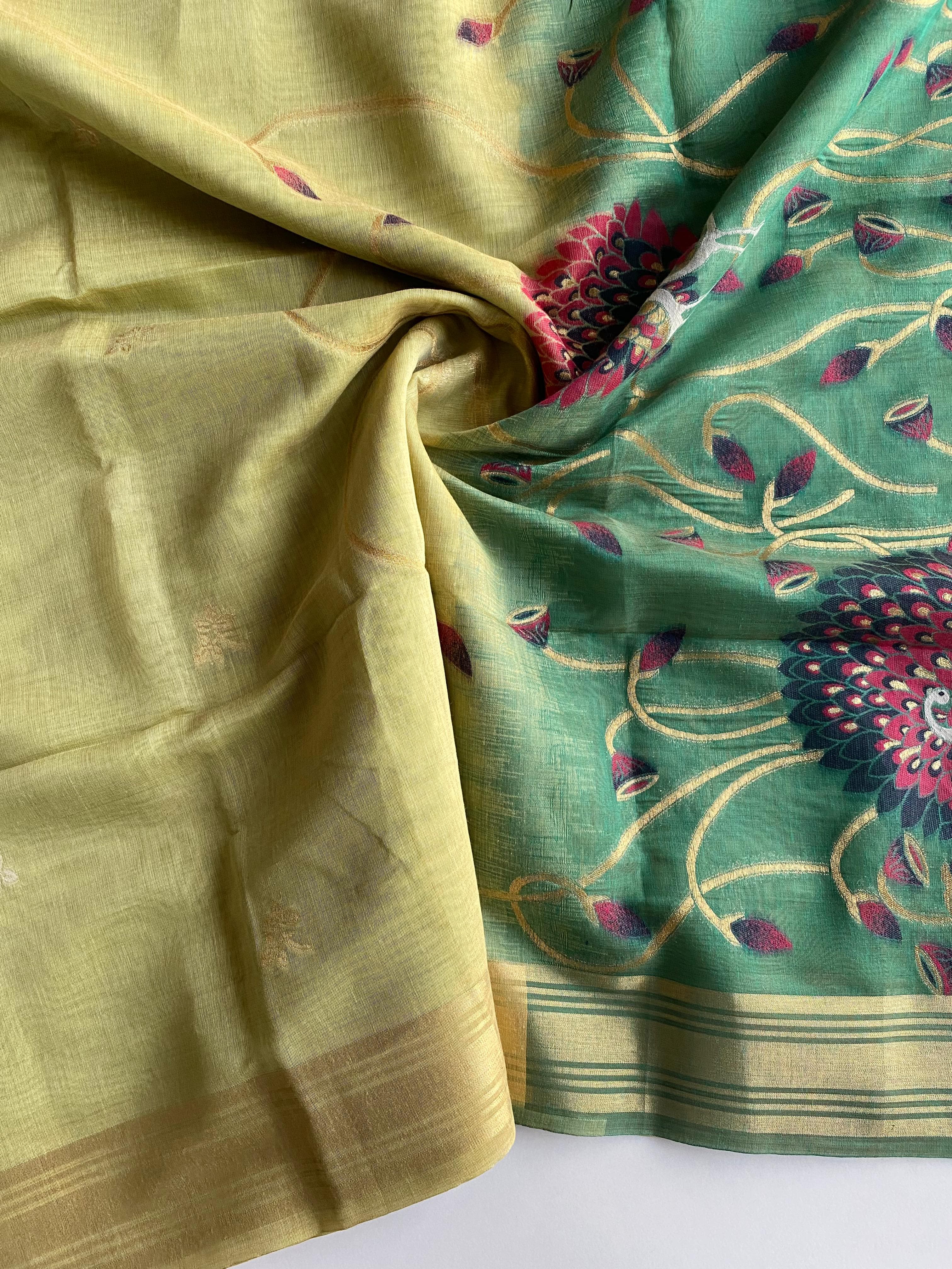 Soft pure linen sarees - Eshana Collections