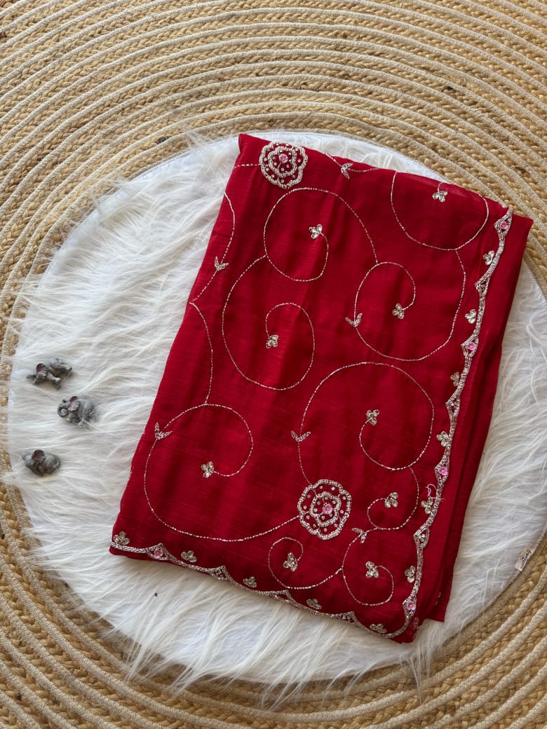 Soft crunchy silk designer sarees - Eshana Collections
