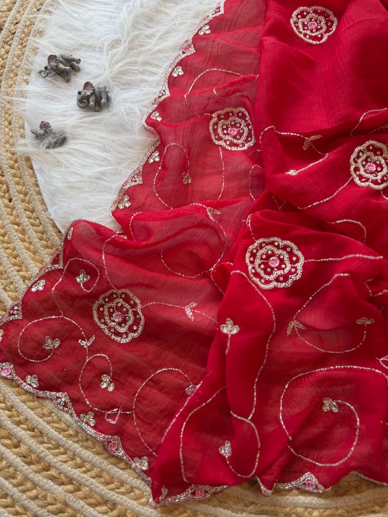 Soft crunchy silk designer sarees - Eshana Collections