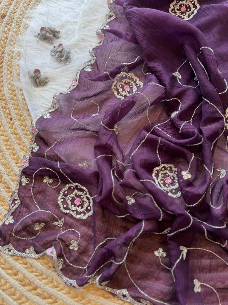 Soft crunchy silk designer sarees - Eshana Collections