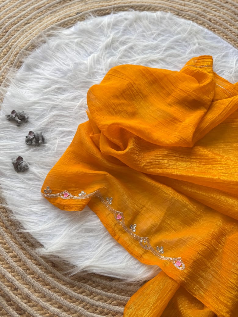 Soft crunchy silk designer sarees - Eshana Collections
