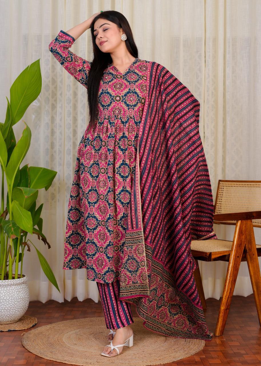 Cotton salwar in aaliya cut style - Eshana Collections