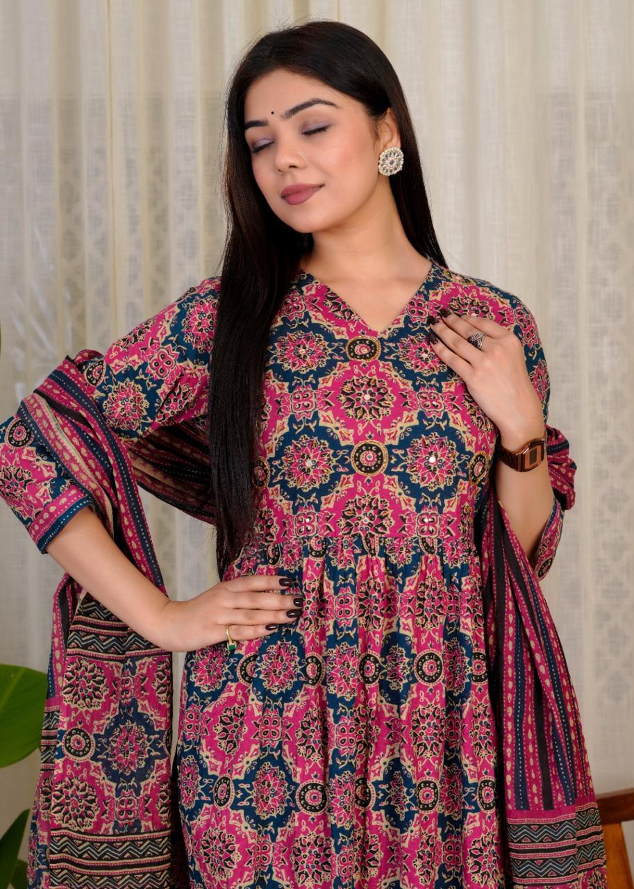 Cotton salwar in aaliya cut style - Eshana Collections