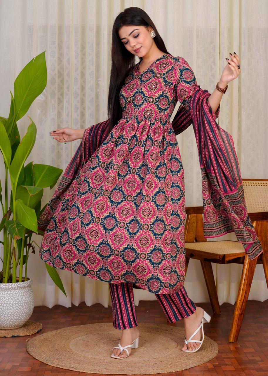 Cotton salwar in aaliya cut style - Eshana Collections