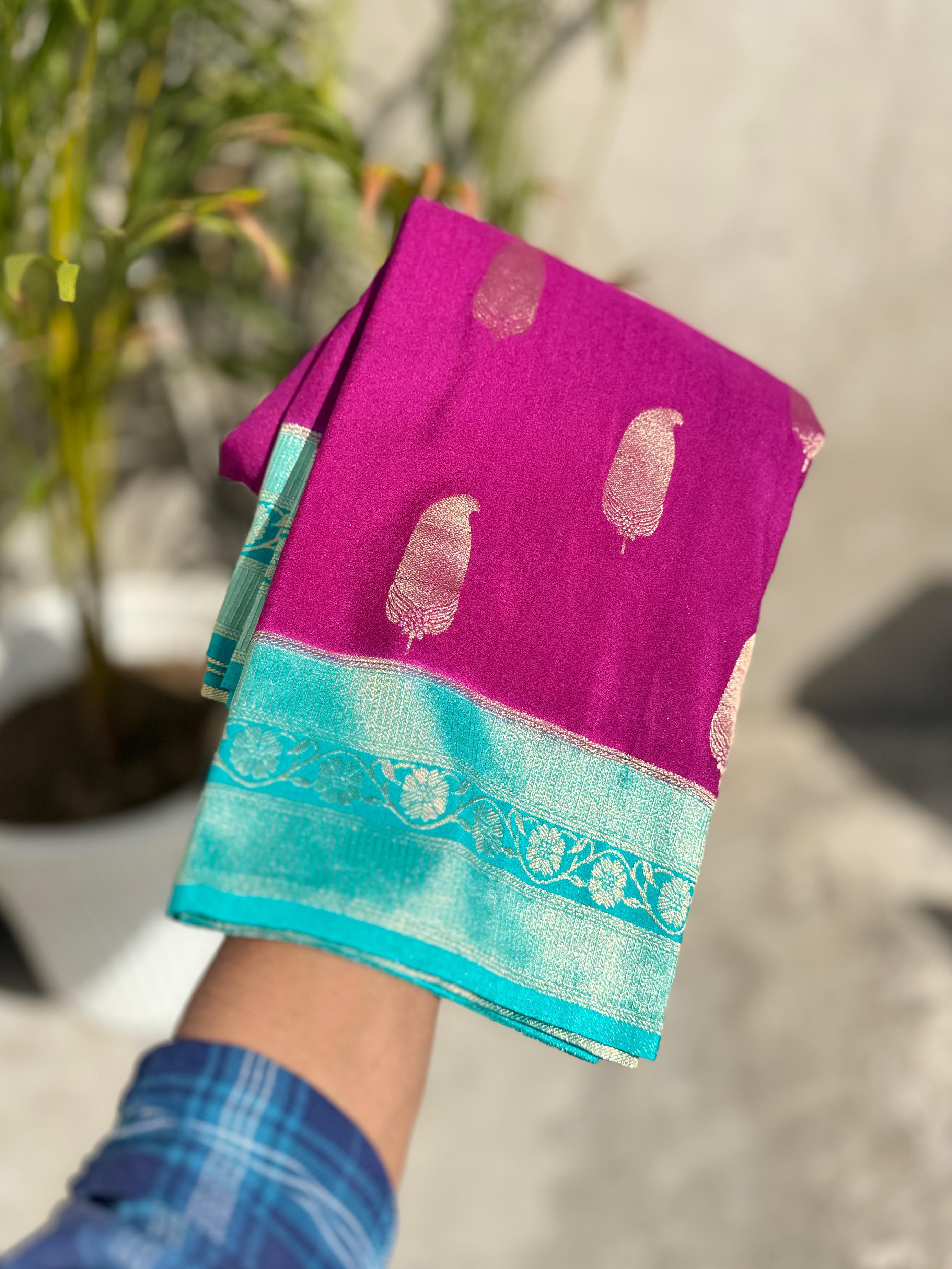 Georgette silk sarees - Eshana Collections