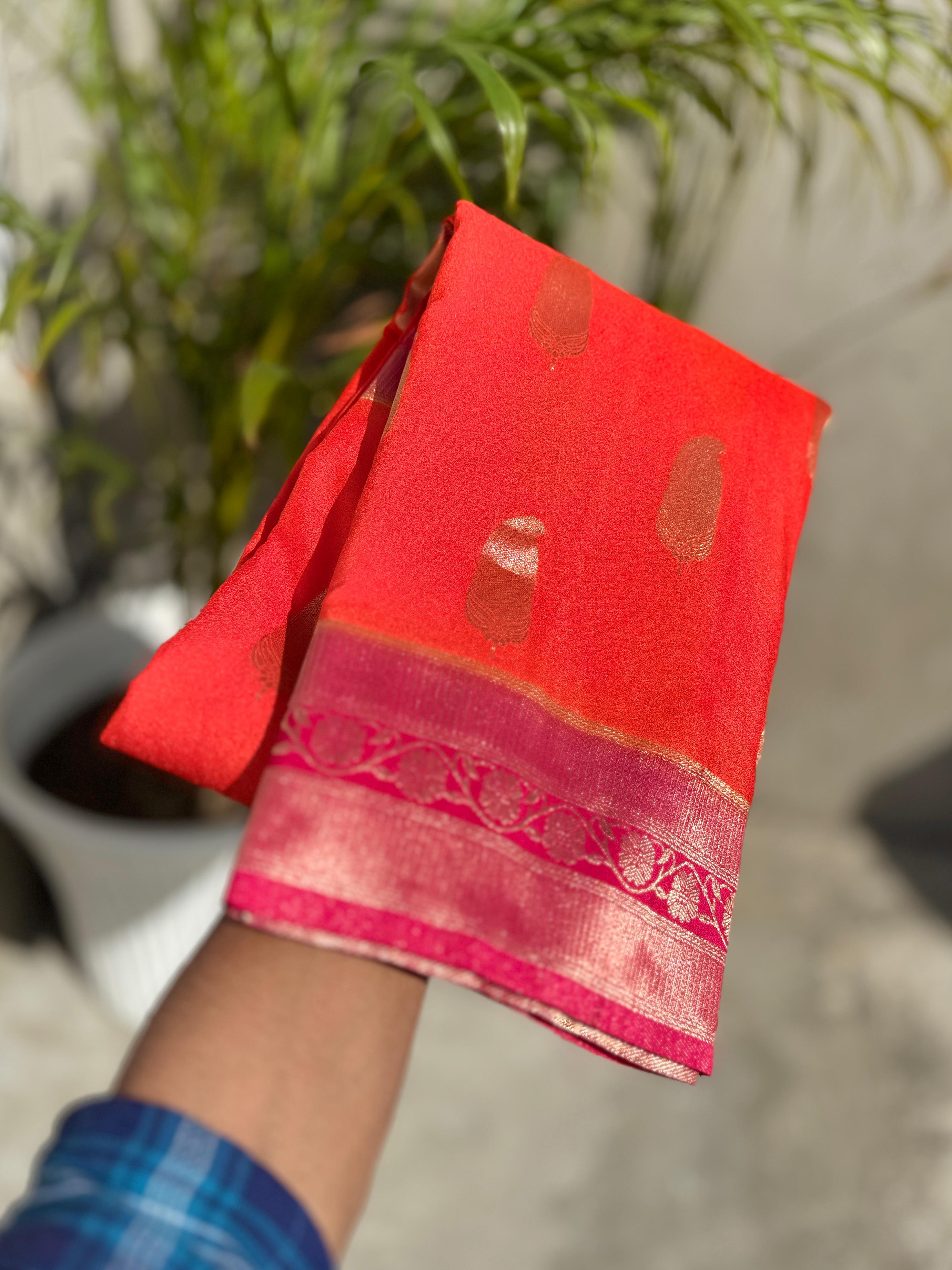 Georgette silk sarees - Eshana Collections