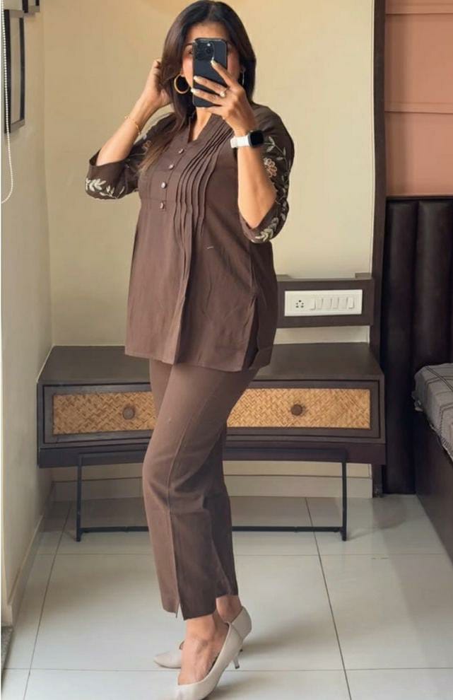 Beautiful co ord sets with embroidery - Eshana Collections