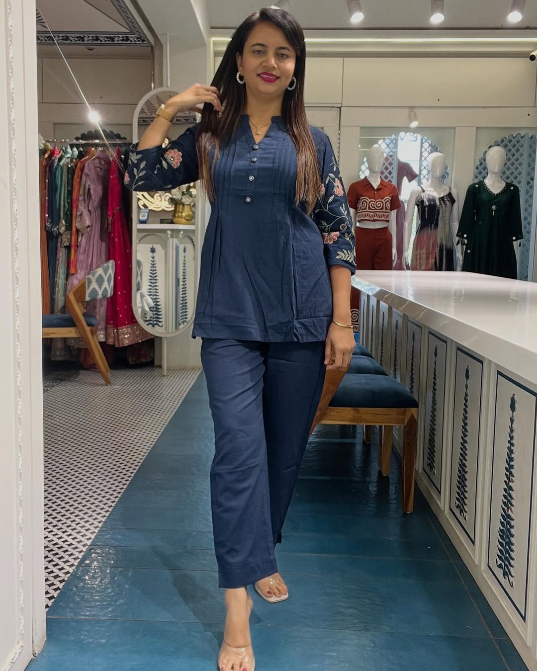 Beautiful co ord sets with embroidery - Eshana Collections