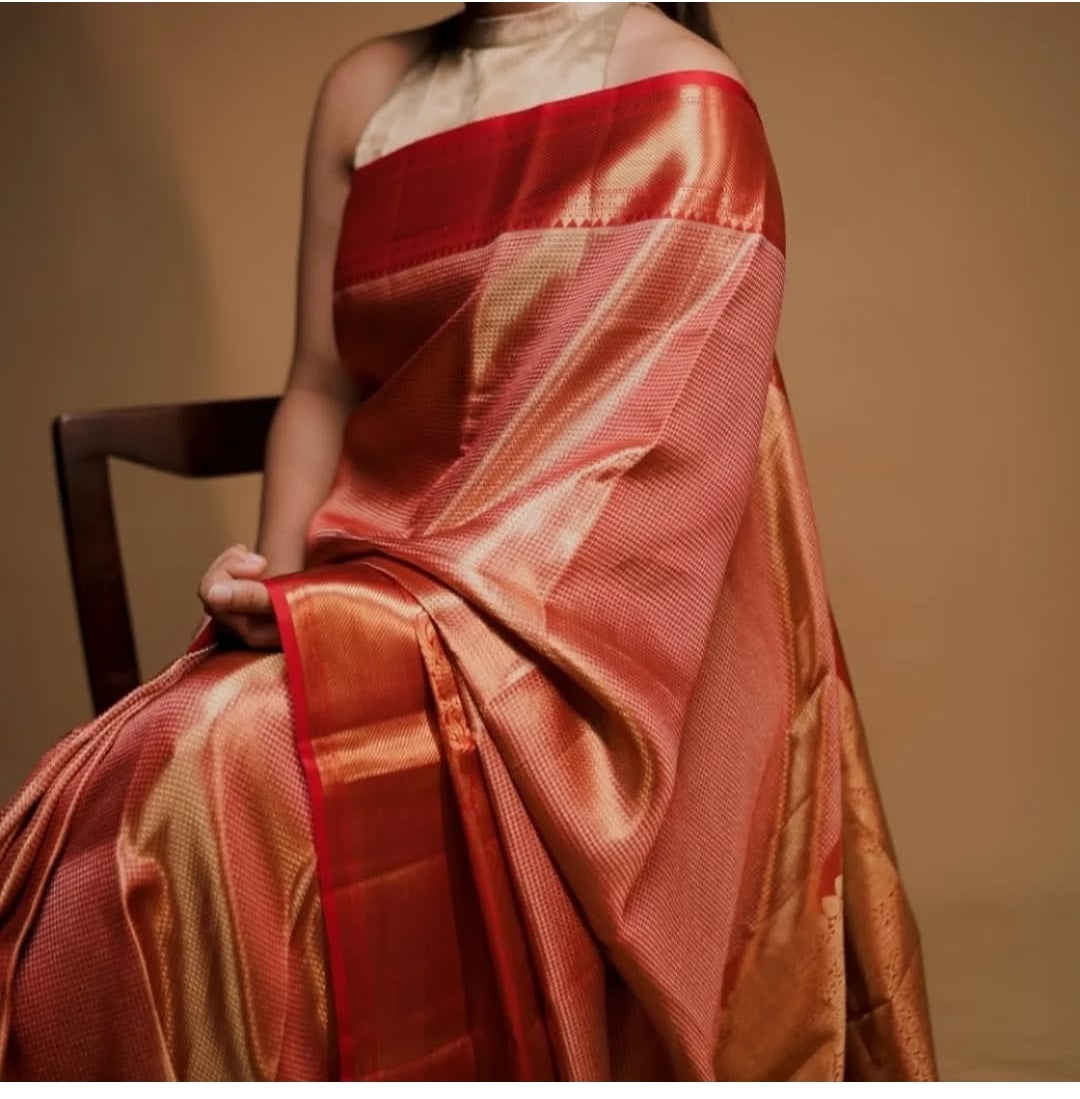 Premium Kanjivaram Soft Tissue Brocade Saree - Eshana Collections