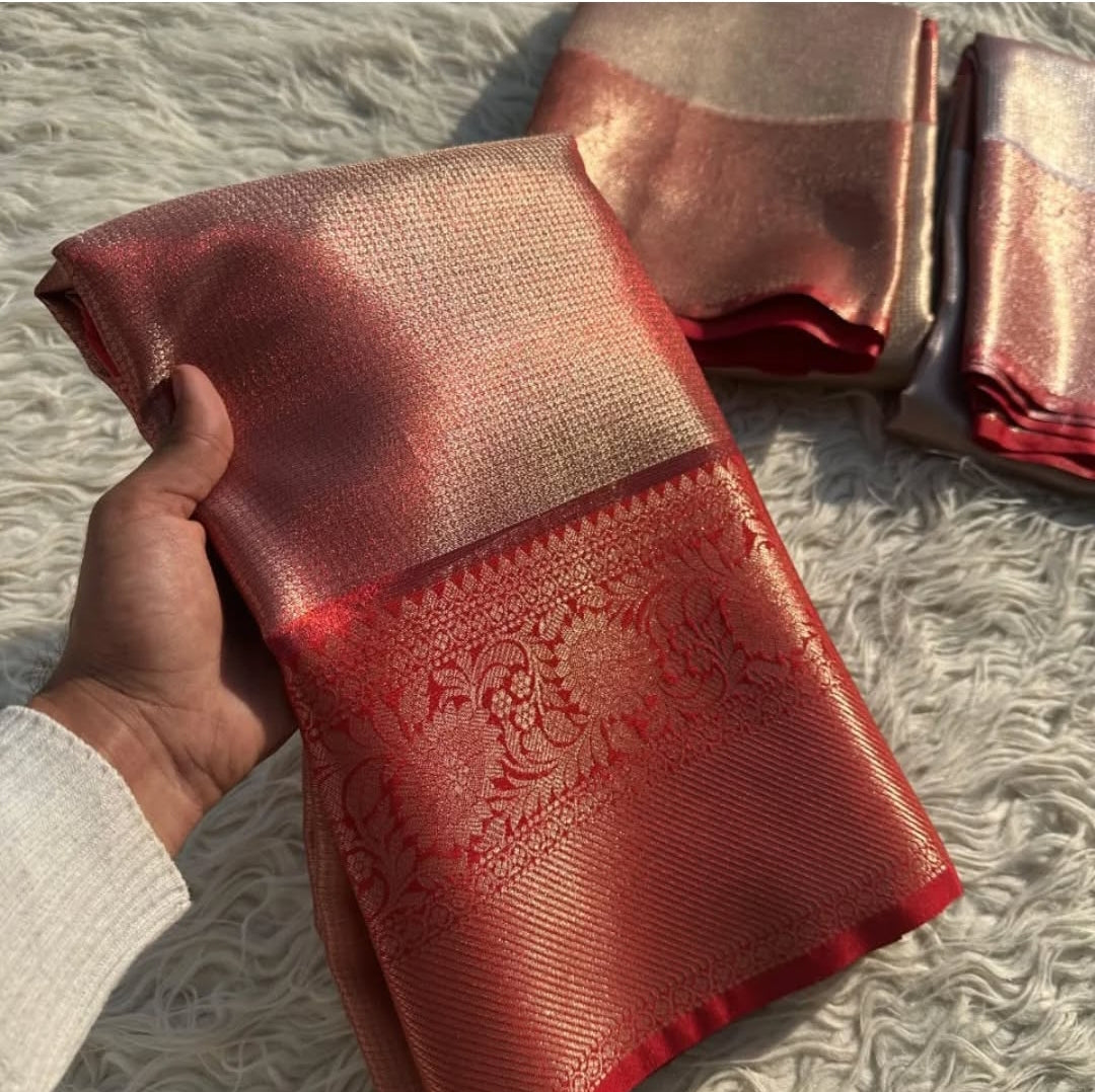 Premium Kanjivaram Soft Tissue Brocade Saree - Eshana Collections