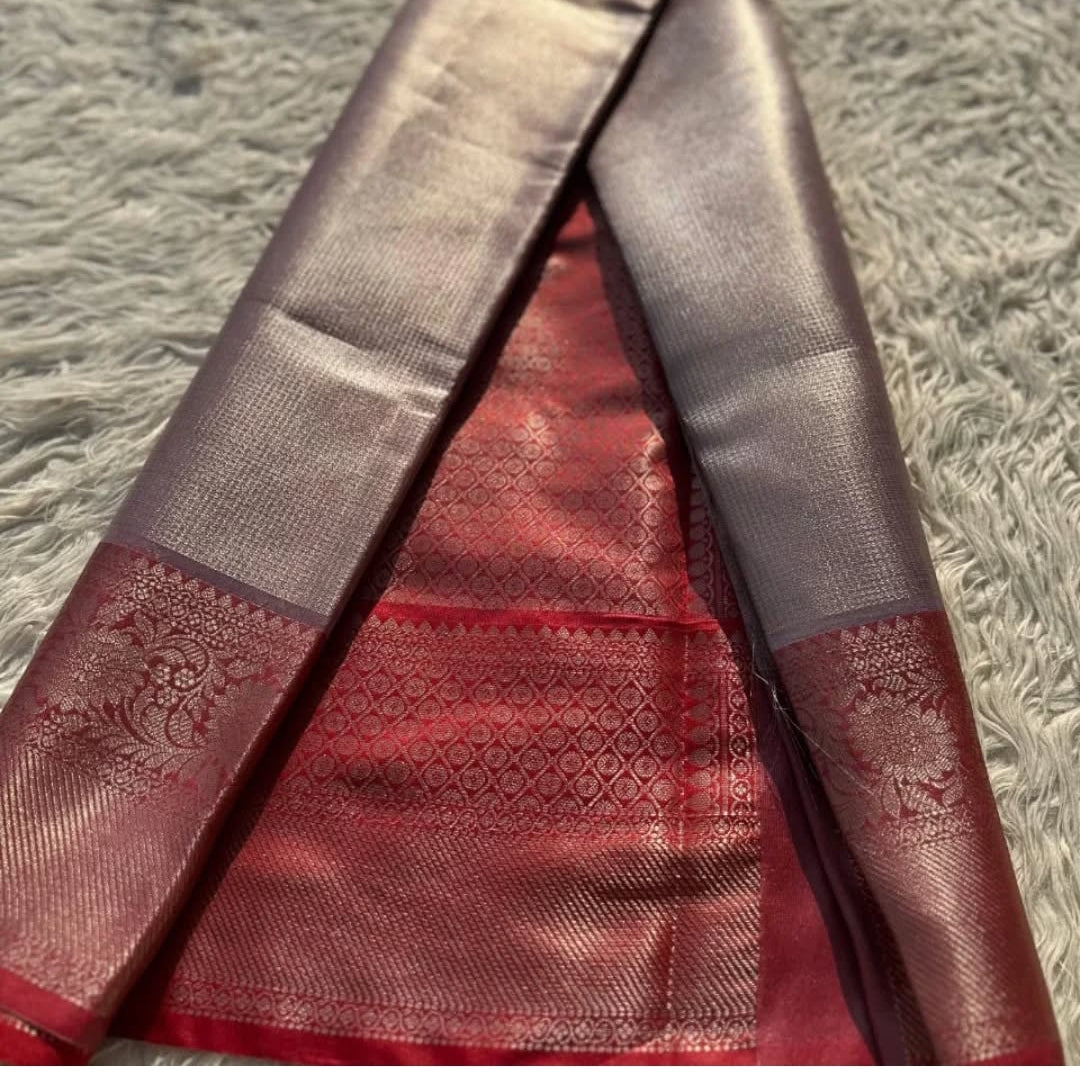 Premium Kanjivaram Soft Tissue Brocade Saree - Eshana Collections