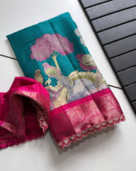 Soft Silk Kalamakari Saree - Eshana Collections