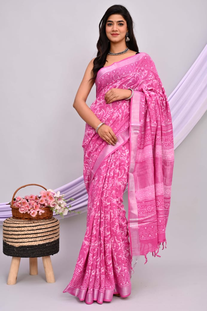 Linen Cotton Sarees - Eshana Collections