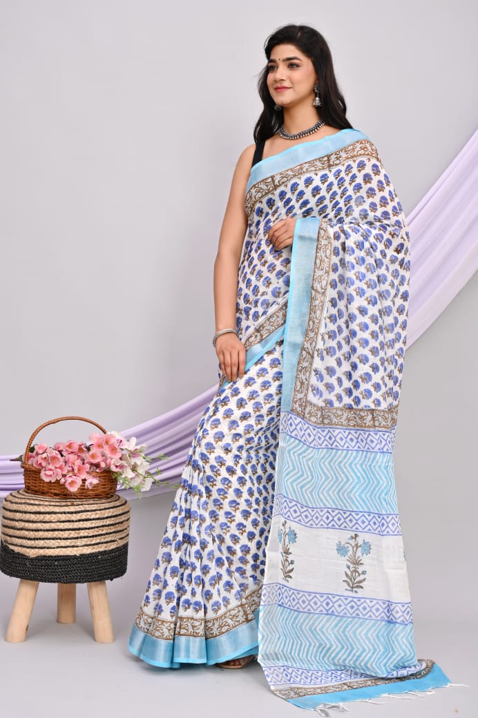 Linen Cotton Sarees - Eshana Collections