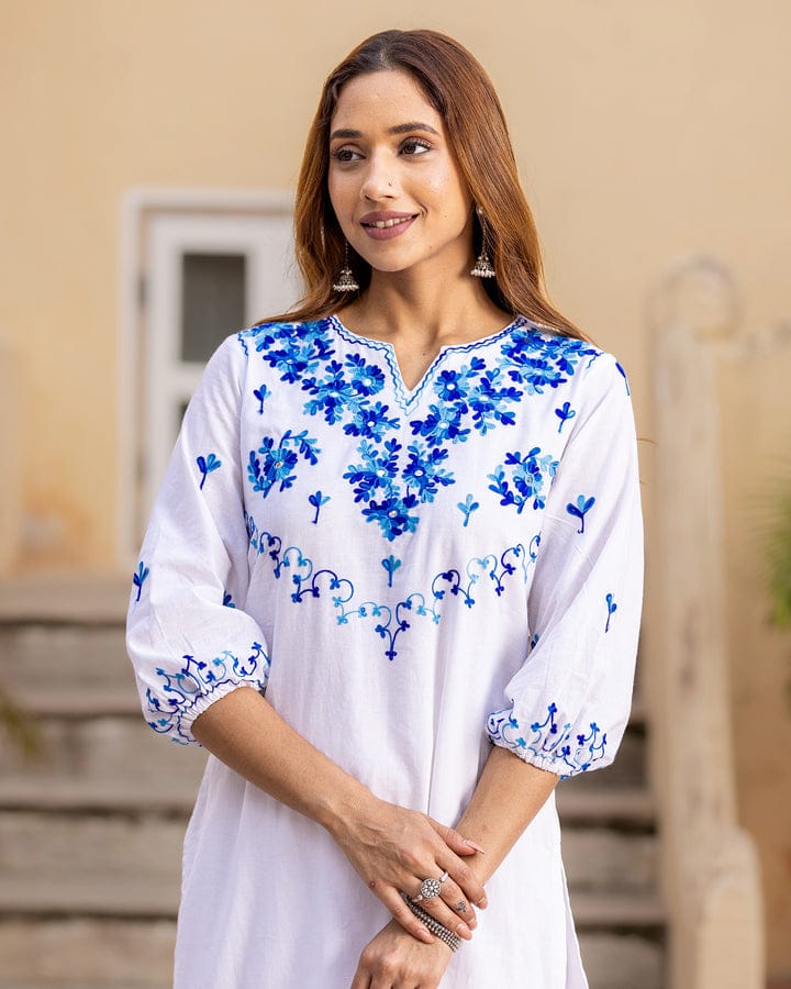 New in Festive Aari work Kurta Pant set. - Eshana Collections