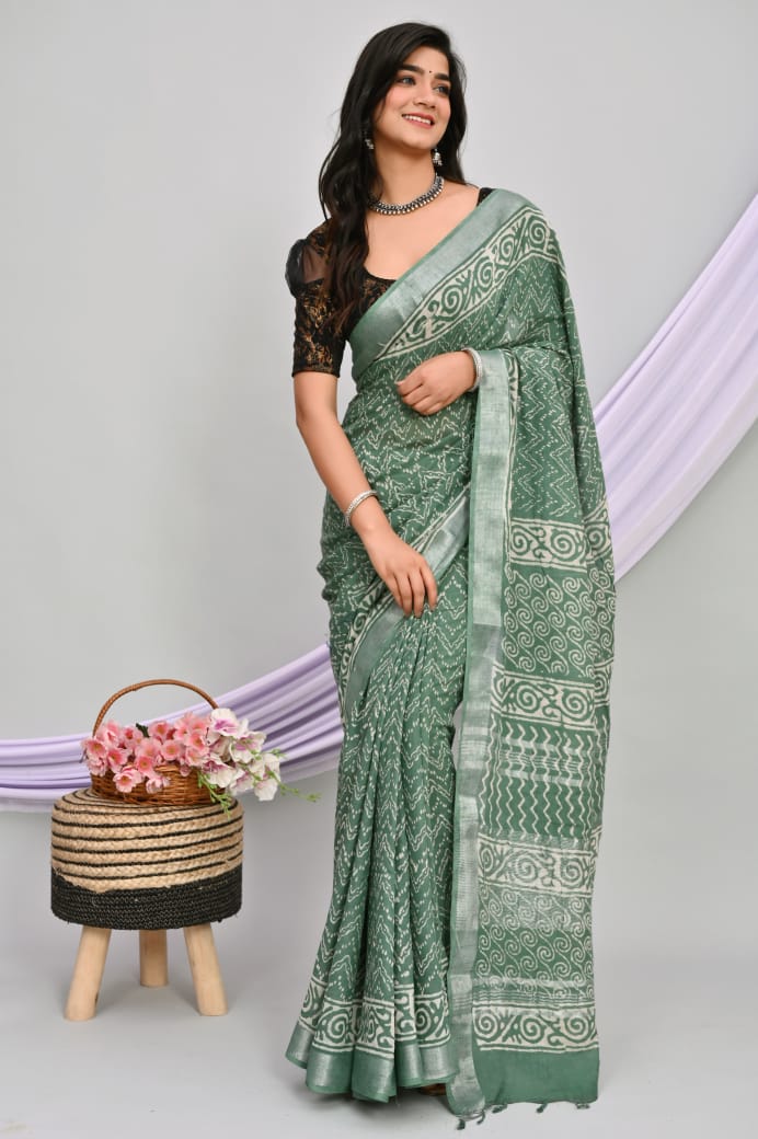 Linen Cotton Sarees - Eshana Collections