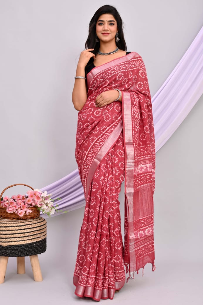 Linen Cotton Sarees - Eshana Collections
