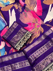 Premium Soft Silk saree with elegant print all over
