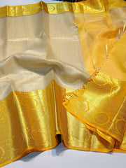 Kanchipuram Zari Tissue Vaskat Saree - Eshana Collections